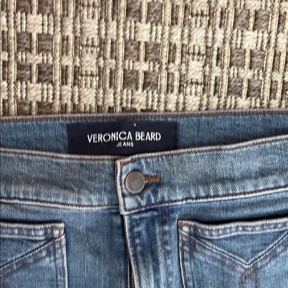 Veronica Beard Blue Patch Pocket Flare Jeans - Picture 2 of 4
